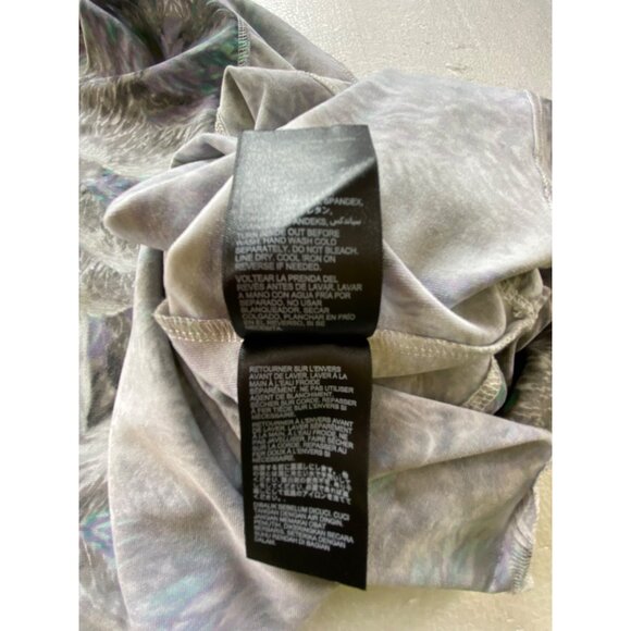 Bebe Midi Skirt Abstract Pattern Medium Bodycon Sexy Stretch Grey Turquoise Cute - Picture 6 of 8